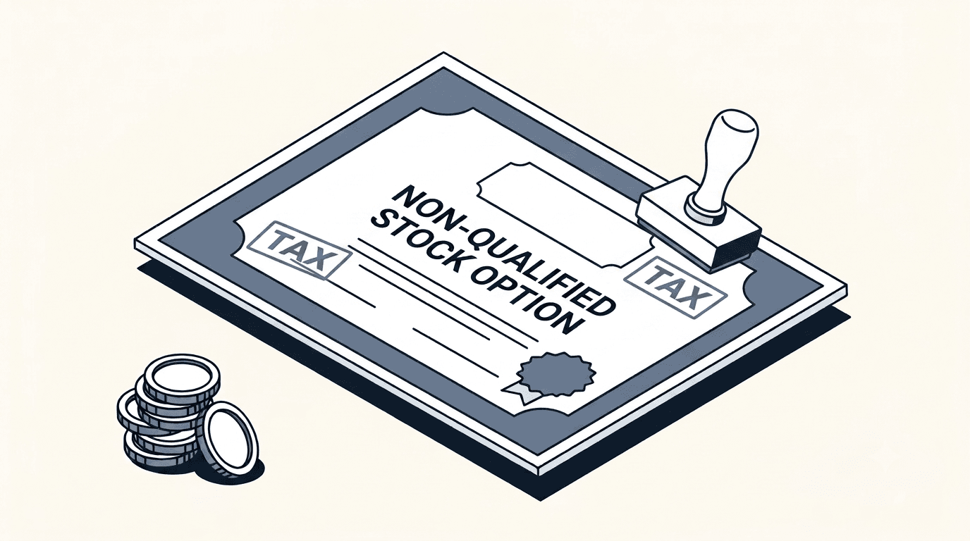 Illustration representing non-qualified stock options and their tax treatment