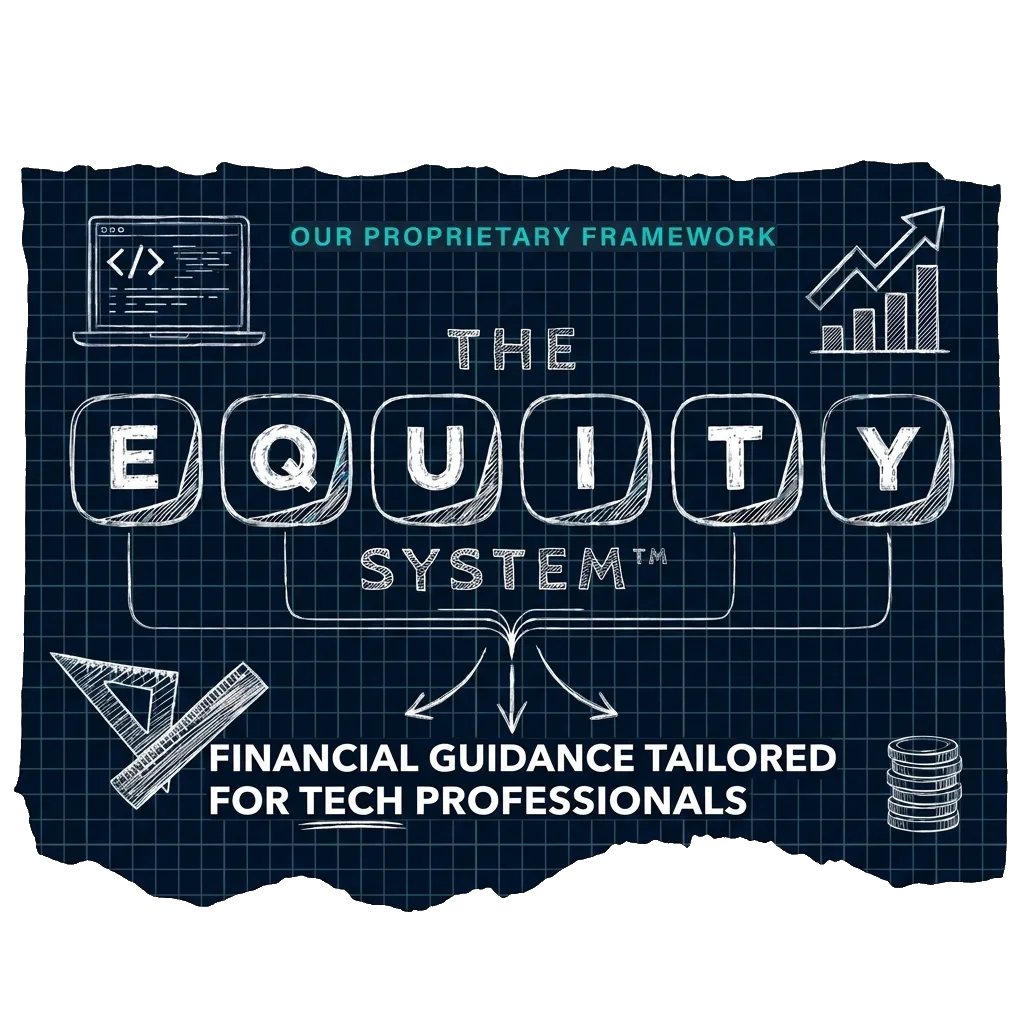 The EQUITY System™ — our proprietary framework: Evaluate, Quantify, Unify, Implement, Target, Yield. Financial guidance tailored for tech professionals.